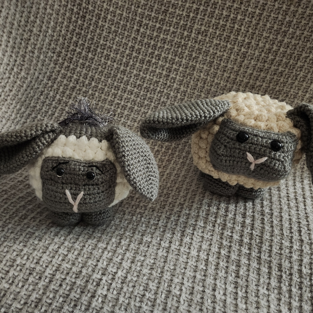 Handcrafted Gray and Cream Bunny Plush Toy - Picture 2 of 4